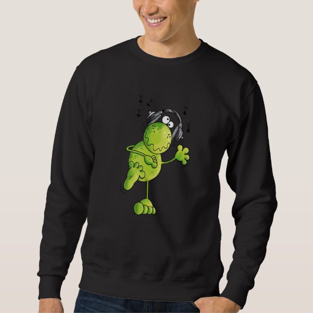 Sweatshirt Frog Avec Casque Danse Pour Musique I Fun Music C (Devant)