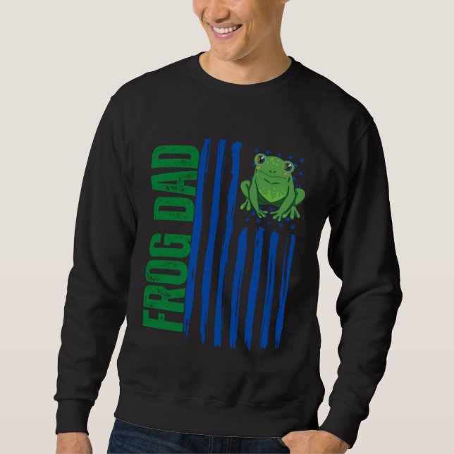 Sweatshirt Frog Dad American Flag  Frog  Cute Father Day (Devant)