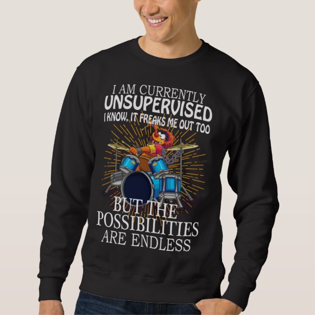 Sweatshirt Frog drummer I'm unsupervised but possibilities ar (Devant)