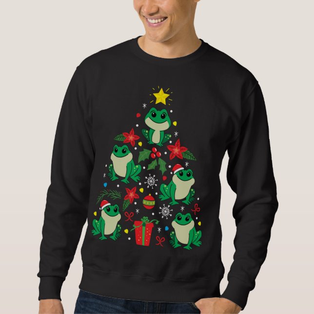 Sweatshirt Frog Noël Ornament Arbre Drôle Noël Cadeau (Devant)