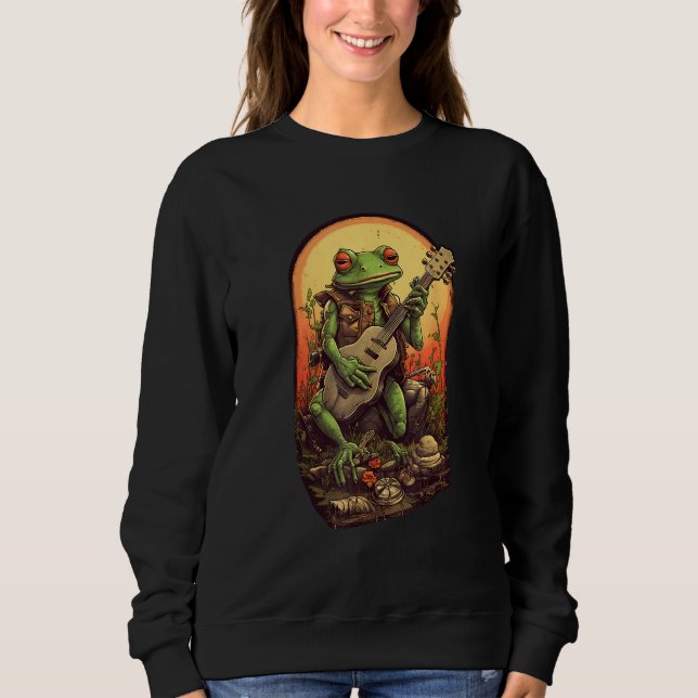 Sweatshirt Frog Playing Banjo  Frog (Devant)