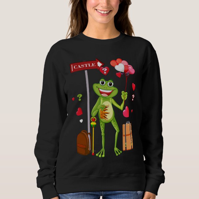 Sweatshirt Frog Valentines day Love for Kids teens Men Women (Devant)