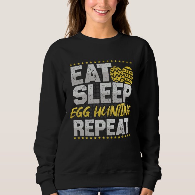 Sweatshirt Frohe Ostern T-Shirt Egg Hunting Repeat Funny East (Devant)