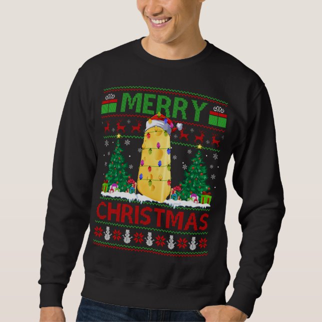 Sweatshirt Fromage Lover Xmas Tree Vilain Père Noël Fromage N (Devant)