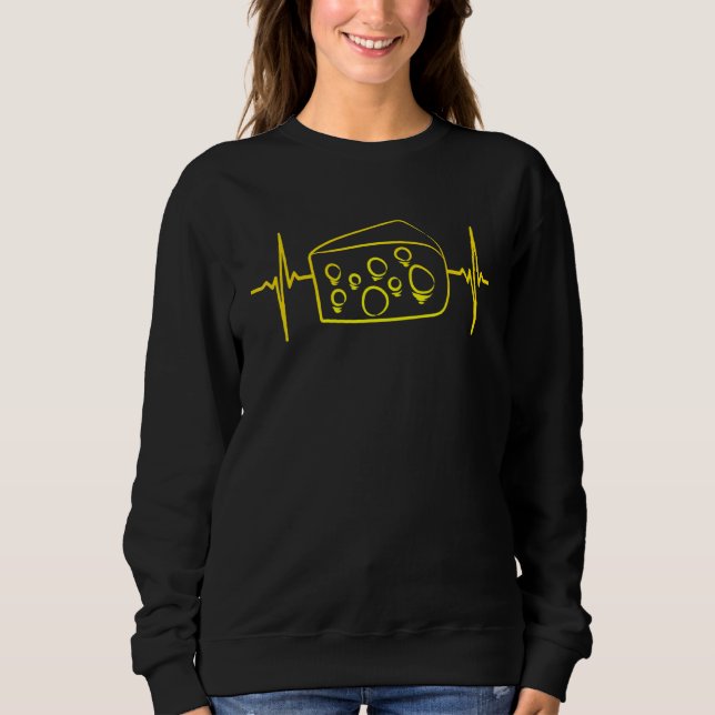 Sweatshirt Fromage Wedge Heartbeat Grillé Dairy Farming Love (Devant)