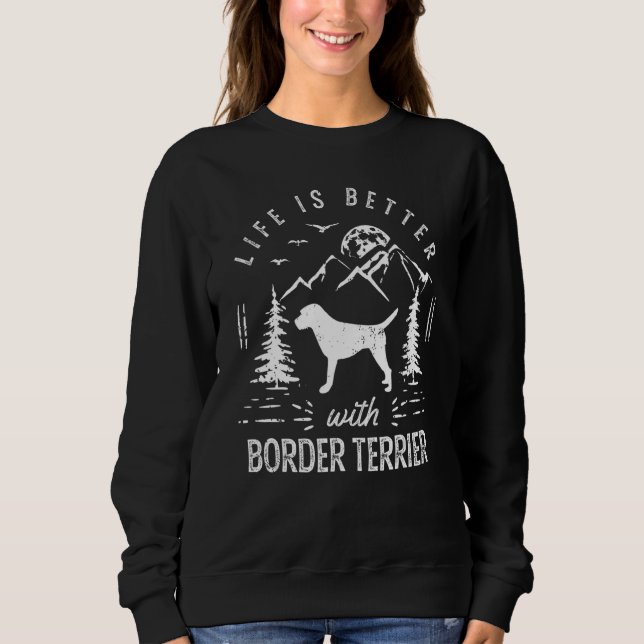 Sweatshirt Frontière Terrier Vie Mieux Maman Papa Chien (Devant)