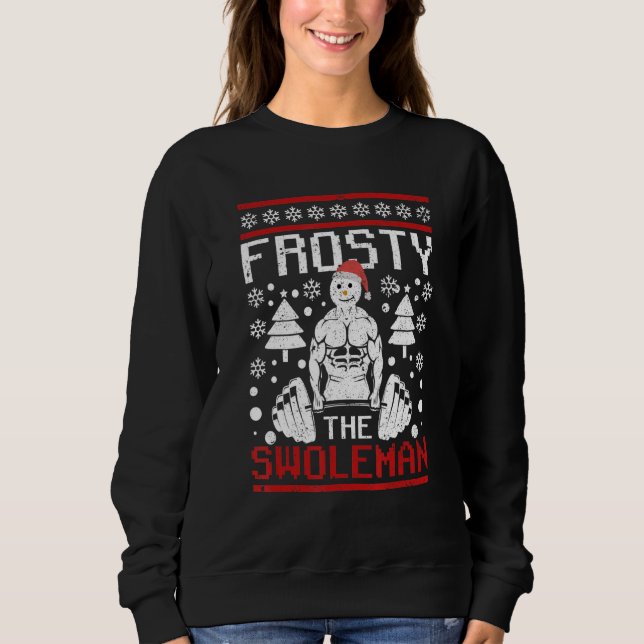 Sweatshirt Frosty The Swoleman Christmas Workout  Snowman Gym (Devant)