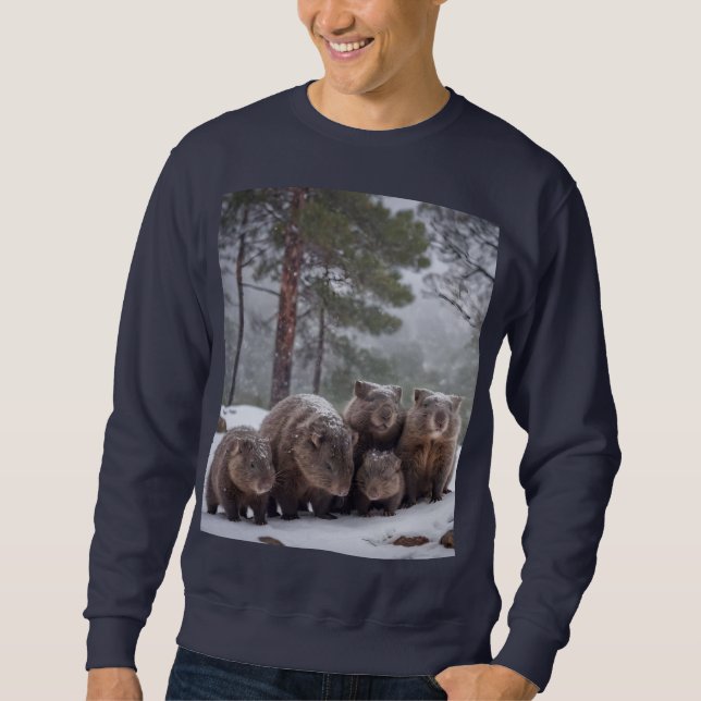 Sweatshirt Frozen Burrow : famille australienne Wombat (Devant)