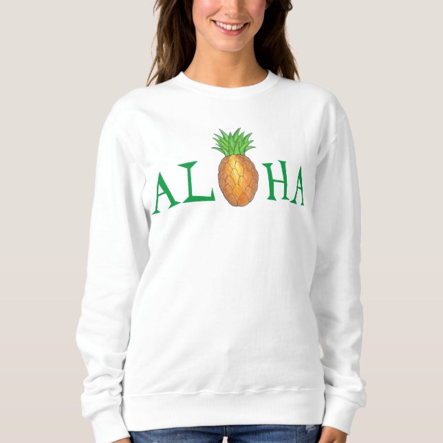 Sweatshirt Fruit d'ananas de l'île tropicale d'Hawaï ALOHA (Devant)