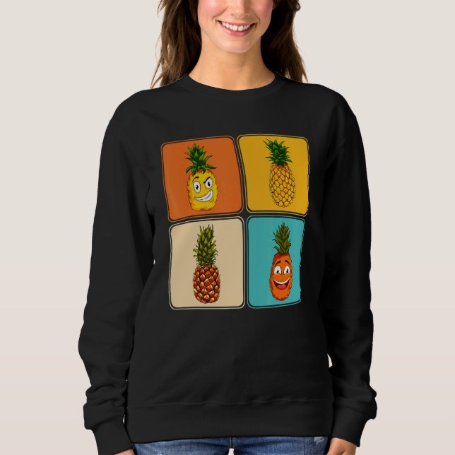 Sweatshirt Fruit Exotique d'Été  Pop  Ananas Tropical (Devant)
