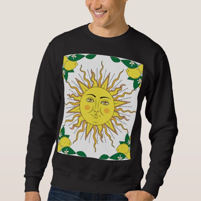 Sweatshirt Fruits de citron tropicaux, Face Soleil. (Devant)