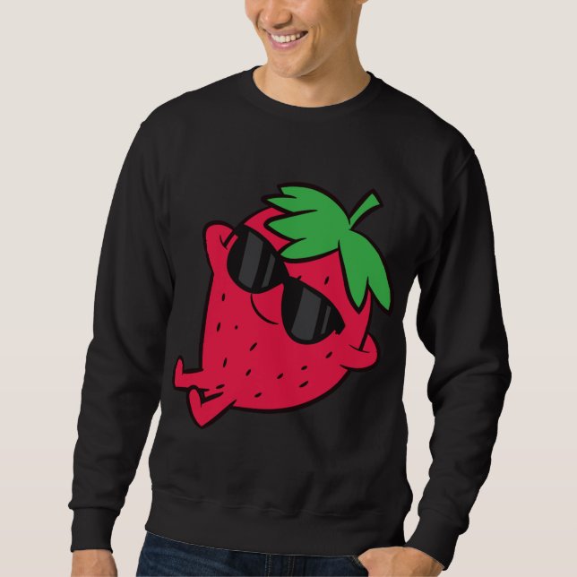 Sweatshirt Fruits de fraise mignonne Relaxant Fraise lazy (Devant)