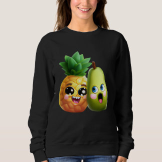 Sweatshirt Fruity Love Pear and Pineapple in Love