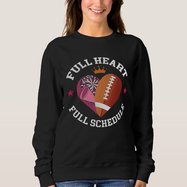Sweatshirt Full Heart Full Schedule Cheerleading And Football (Devant)