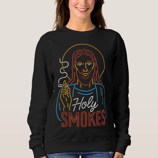 Sweatshirt Fumées saintes Drôle Jésus (Devant)