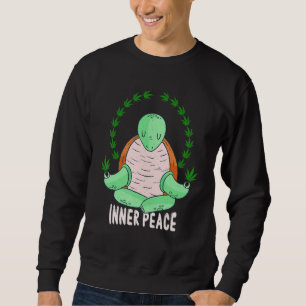 Sweatshirt Fumer les mauvaises herbes animales Tortue et mauv