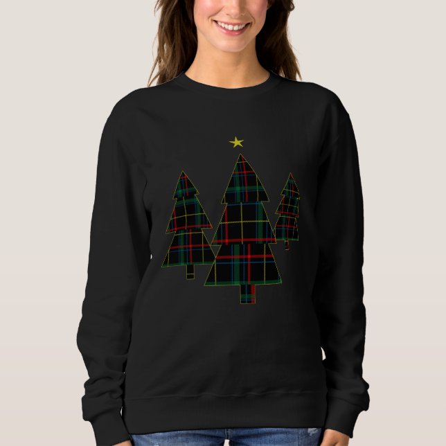 Sweatshirt Fun and Festive Plaid Christmas Tree Holiday (Devant)
