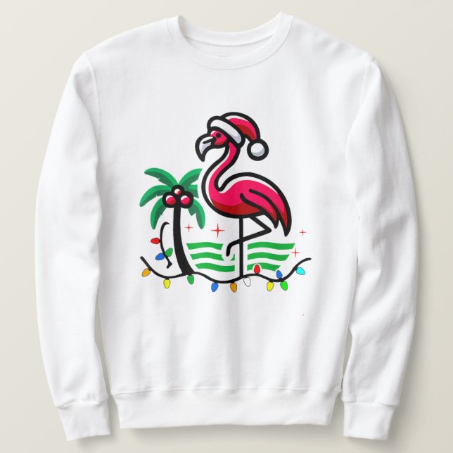 Sweatshirt "Fun Flamant rose de Noël" (Design devant)