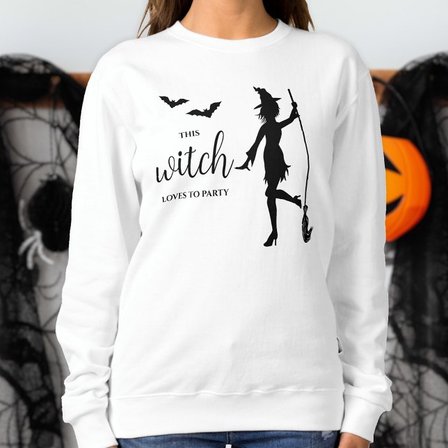 Sweatshirt Fun Halloween Fun Silhouette sorcière amoureuse (Créateur téléchargé)