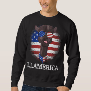 Sweatshirt Fun Llamerica 4 juillet Patriotique Llama Usa Amer