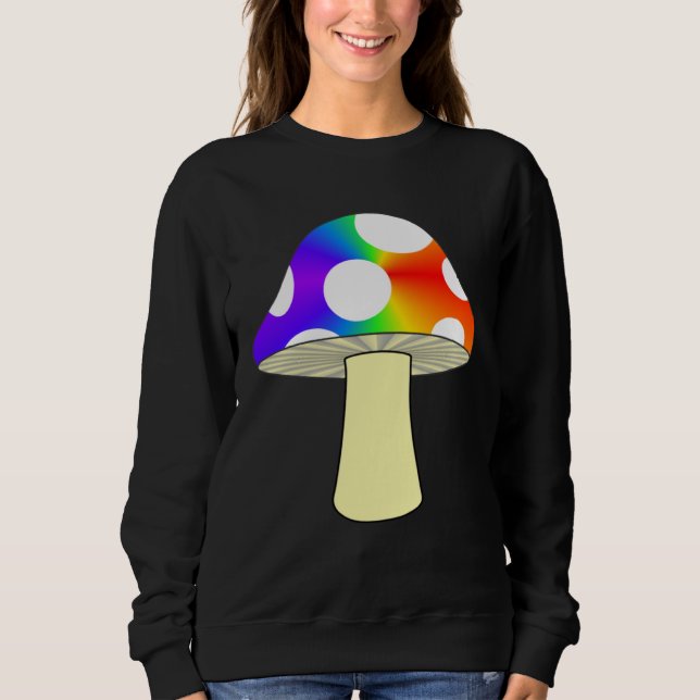 SWEATSHIRT FUN MUSHROOM TEE NATURE COLORFUL MUSHROOM RAINBOW  (Devant)