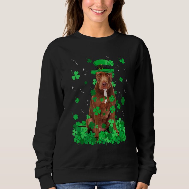 Sweatshirt Fun Pitbull Chien St Patrick S Day Shamrock irland (Devant)