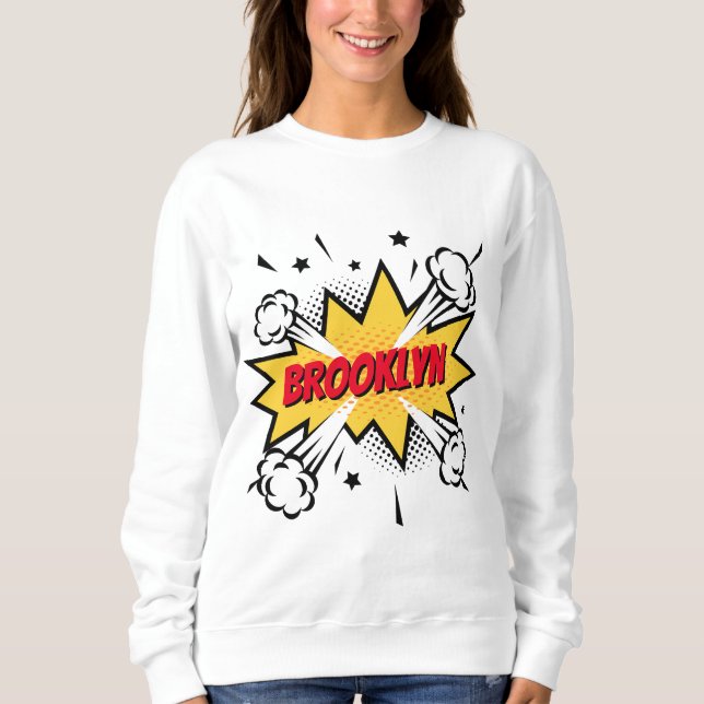 Sweatshirt Fun pop art bande dessinée style légende logo (Devant)