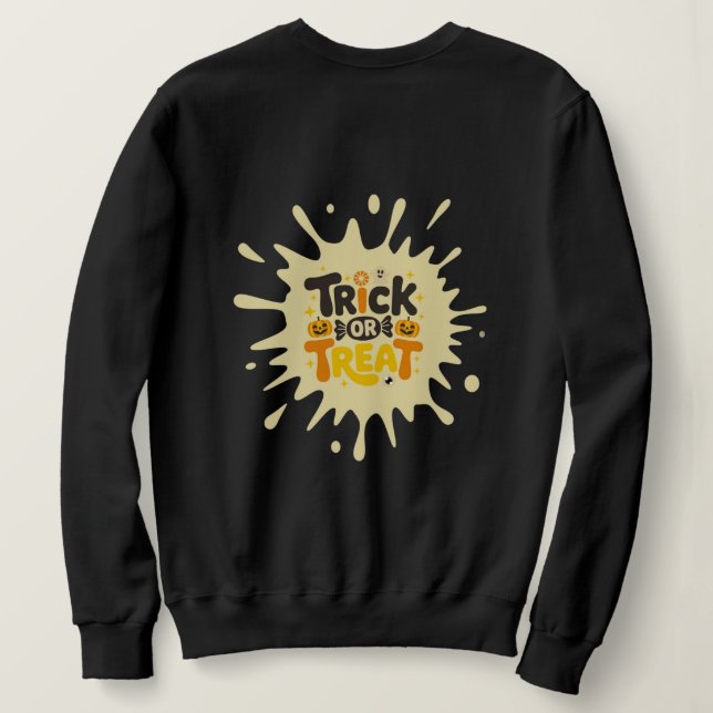 Sweatshirt Fun Retro "Trick or Treat" Splash Girls Halloween  (Design dos)
