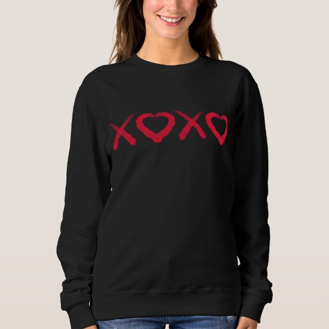 Sweatshirt Fun rouge désespéré XOXO aime les baisers (Devant)