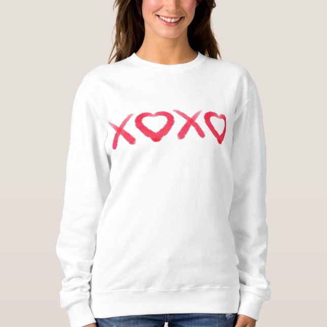 Sweatshirt Fun rouge désespéré XOXO aime les baisers (Devant)