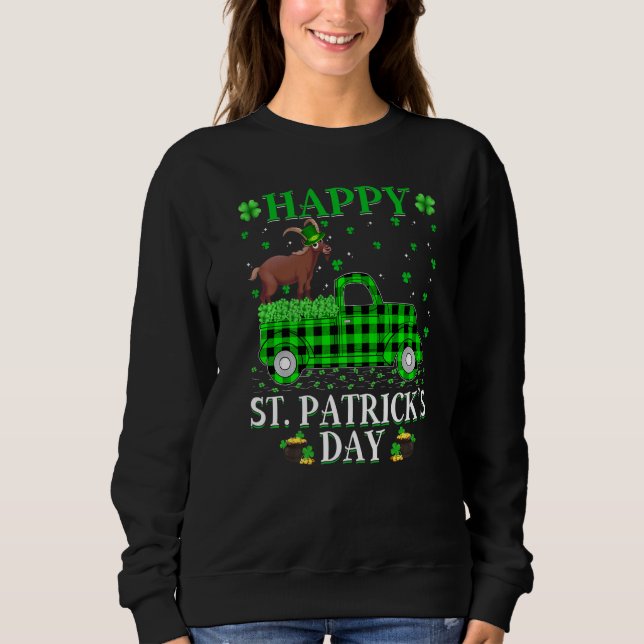 Sweatshirt Fundy Buffalo Plaid Green Truck Chamois St Patrick (Devant)