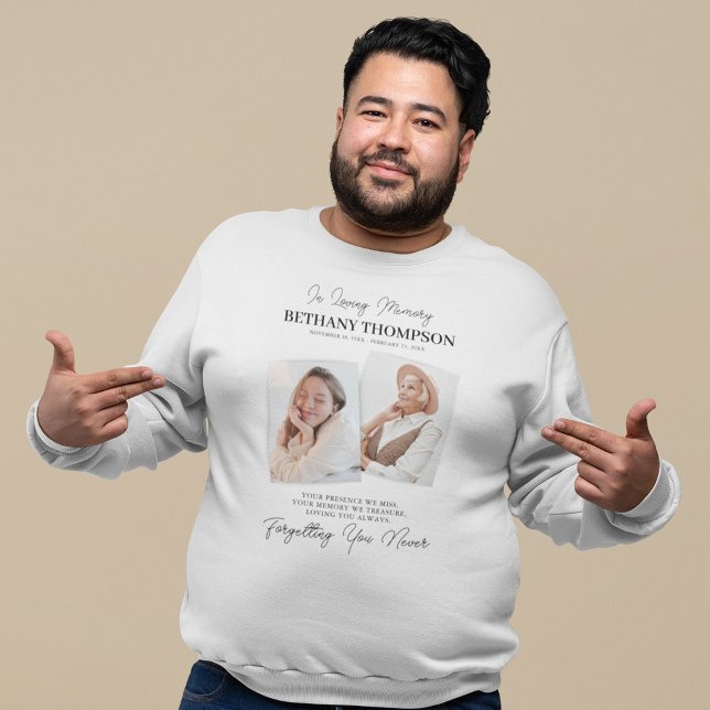 Sweatshirt Funérailles 2 Photo Hommage commémoratif (Créateur téléchargé)