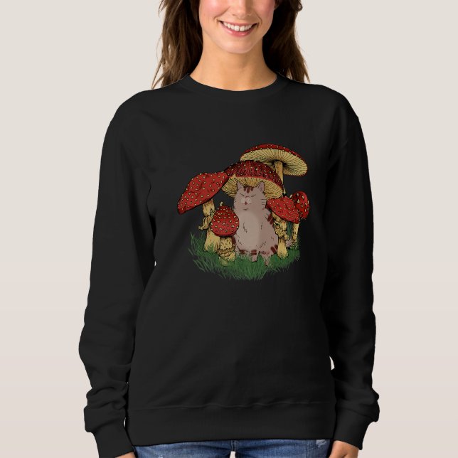 Sweatshirt Fungus Magic Psilocybin Mushrooms Cat Hippie (Devant)