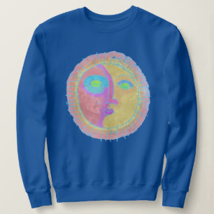 Sweatshirt Funky Abstrait Sun Face Wearable Art