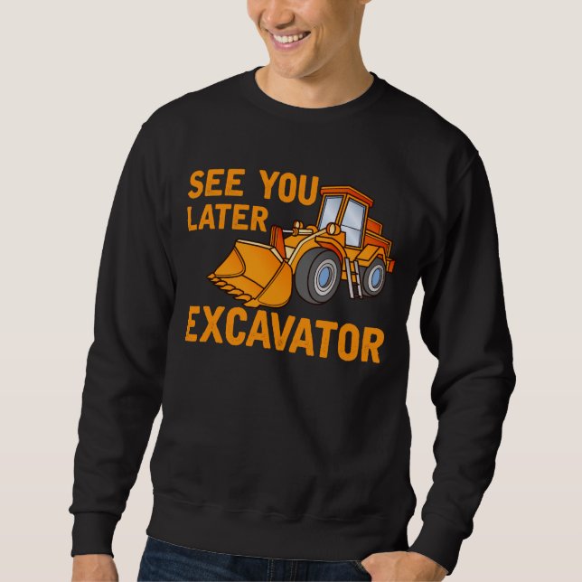 Sweatshirt Funky Construction Excavator Dit Garçons Toddler (Devant)