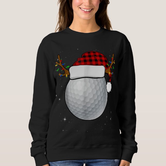 Sweatshirt Funky Golf Reindeer Santa Hat Noël Pyjamas Ho (Devant)