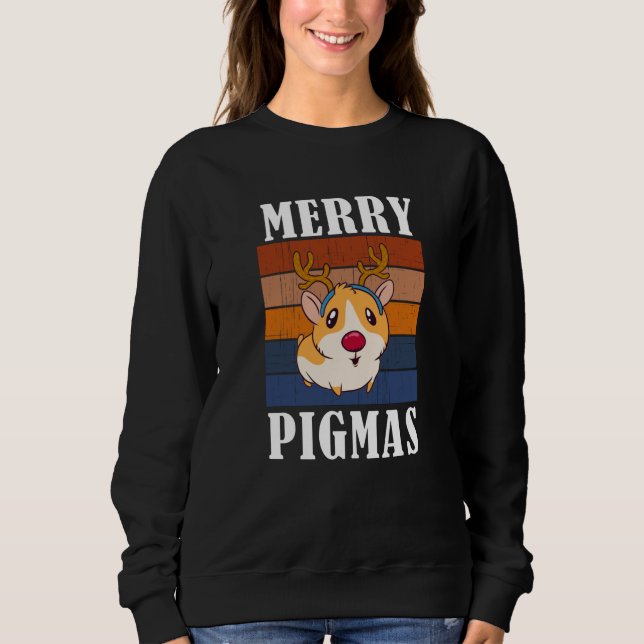 Sweatshirt Funky Guinée Cochon Joyeux Noël Pigmas (Devant)