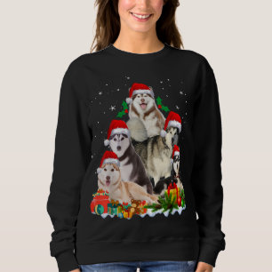 Sweatshirt Funky Husky Chien Noël Arbre mignonne Noël Noël