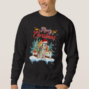 Sweatshirt Funky Père Noël Sibérien Husky Joyeux Noël Hommes