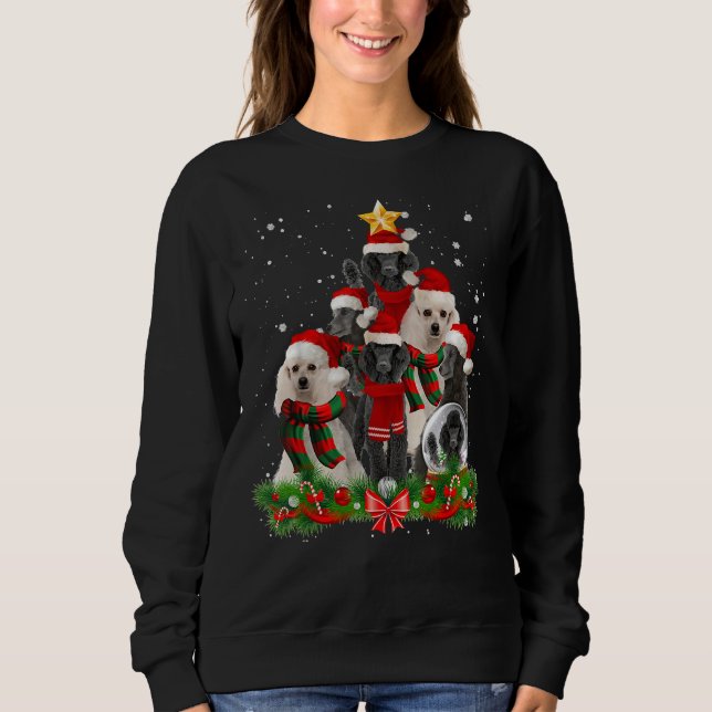 Sweatshirt Funky Standard Poodle Dog Christmas Tree (Devant)