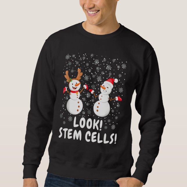 Sweatshirt Funky Stem Cell Snowman Science de Noël (Devant)
