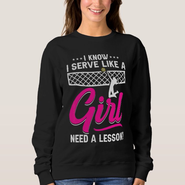 Sweatshirt Funky Volleyball Pun Pour Volleyball Player Volley (Devant)