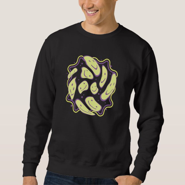 Sweatshirt Funky Wavey Smiles Smile Face 90s Kid Cool Retro V (Devant)