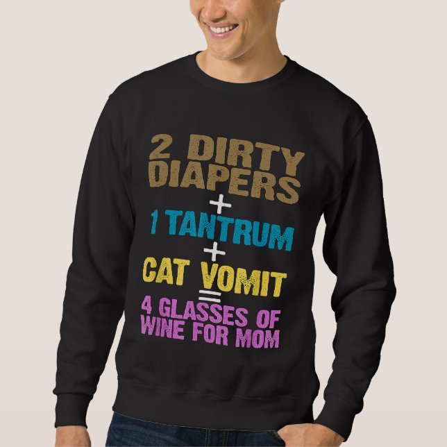 Sweatshirt Funny 2 Diapeurs 1 Tantrum Cat Vomit 4 Lunettes de (Devant)
