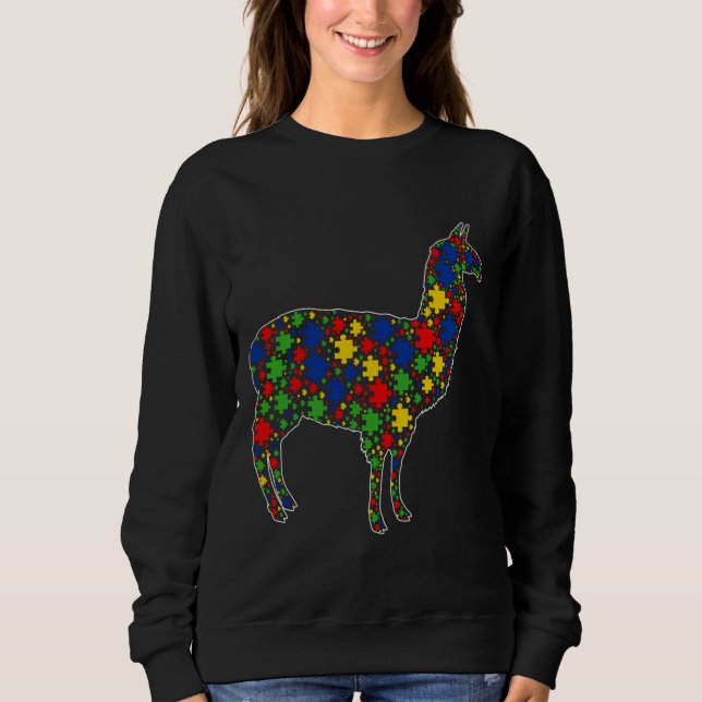 Sweatshirt Funny Alpaca Animaux Puzzle Pièces Autisme Prix (Devant)