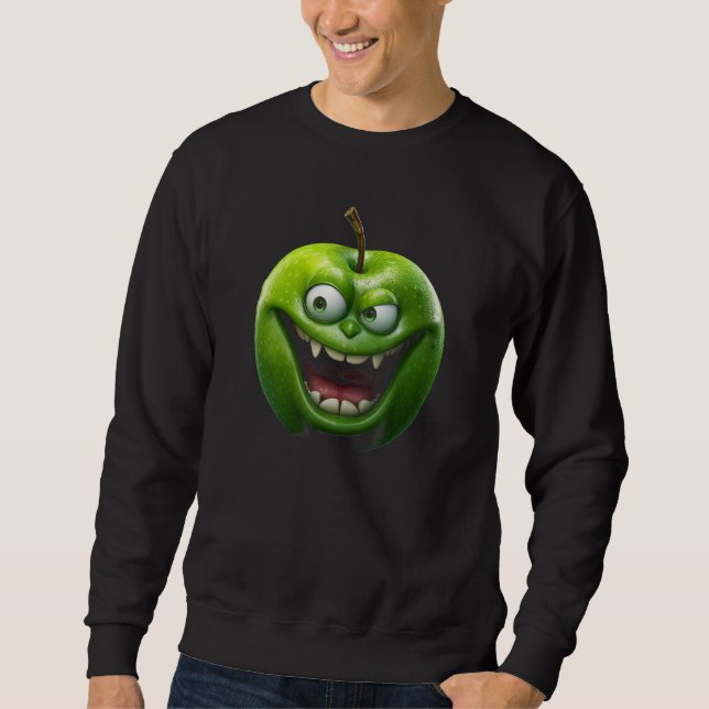 Sweatshirt Funny Apple Silly Face For Men Women Fruit Vegetab (Devant)