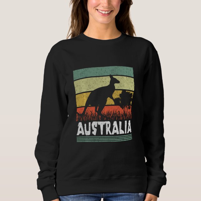 Sweatshirt Funny Australia Day Funny Australian Kangaroo Vint (Devant)