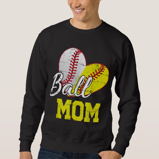 Sweatshirt Funny Ball Maman Softball De Baseball Cadeaux Pour (Devant)