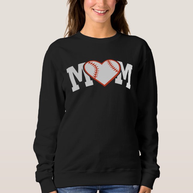 Sweatshirt Funny Baseball Softball Ball Mom Heart Love (Devant)