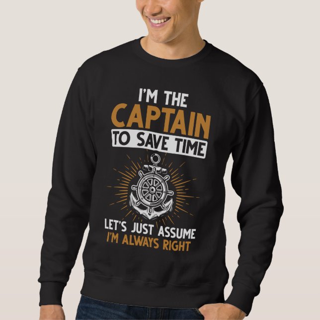 Sweatshirt Funny Bateau Capitaine Funny Plaisanteries (Devant)